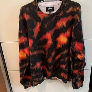 Stussy New Printed Fur Sweater Tiger Large with tags
